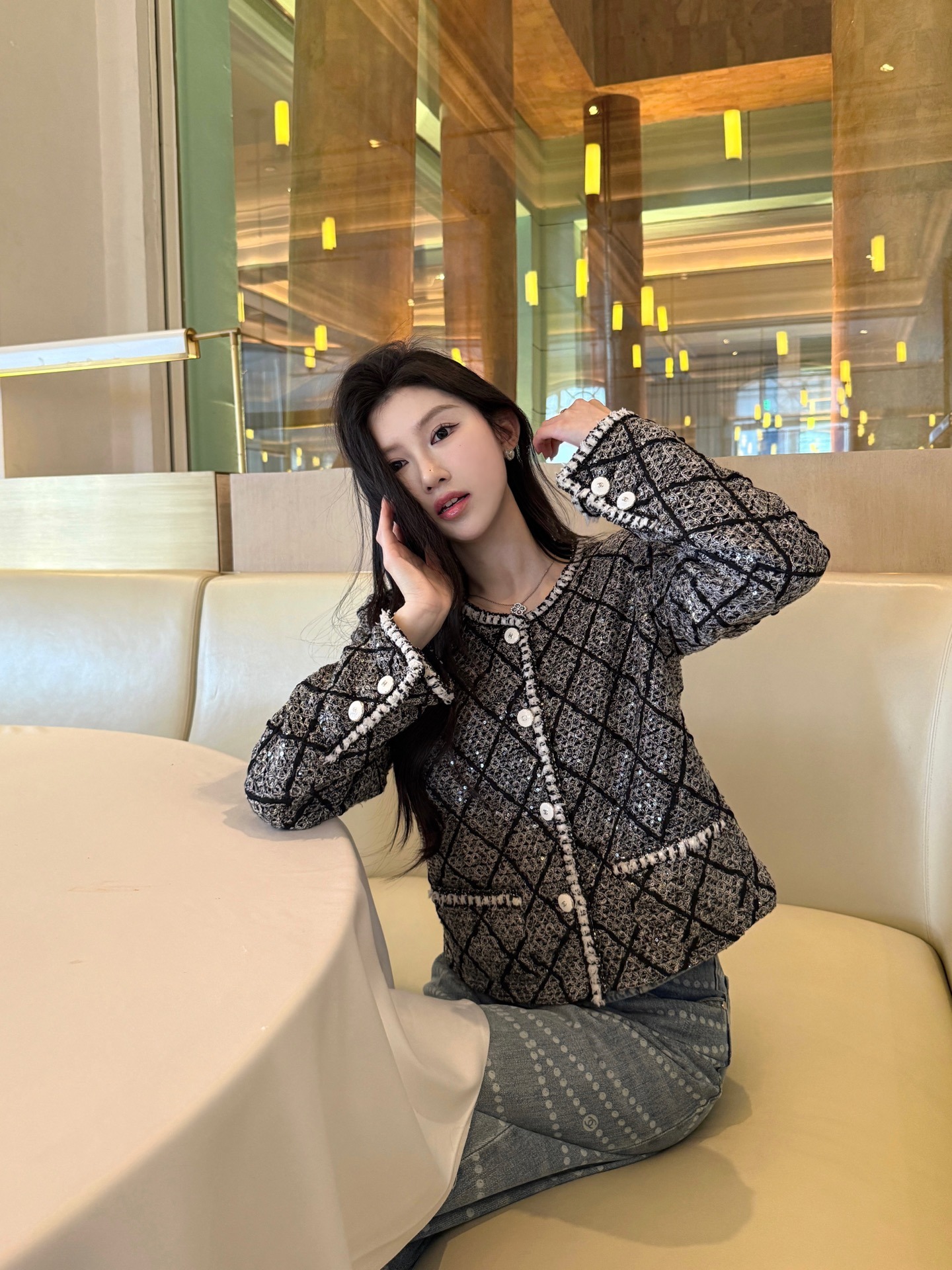 샤* 스팽글 아우터