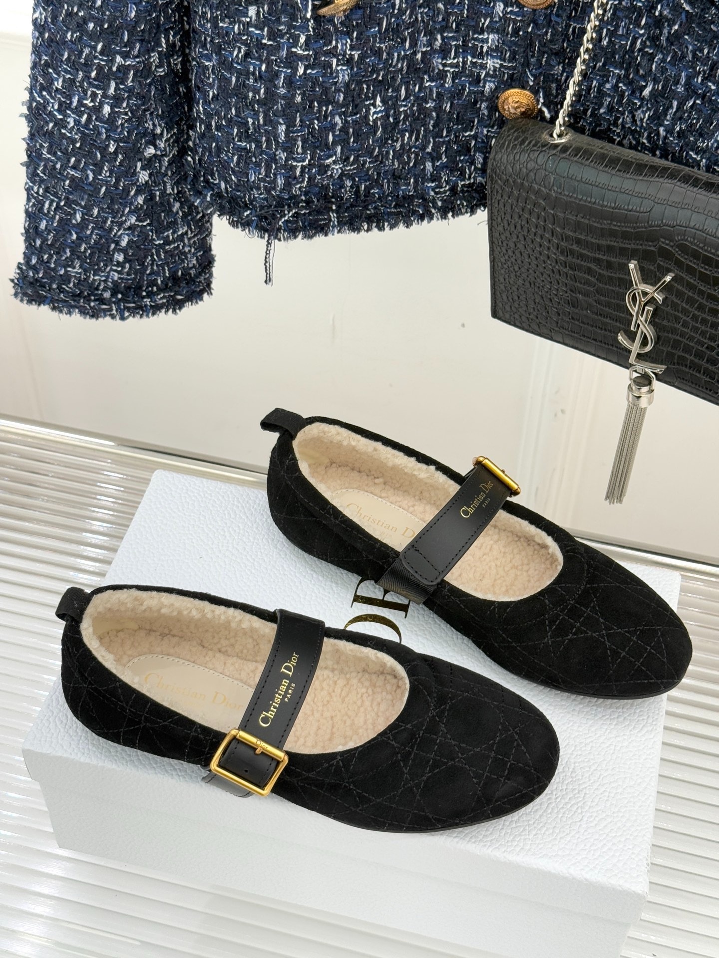 디* 25WF 신상 퀼팅버클 메리제인 퍼