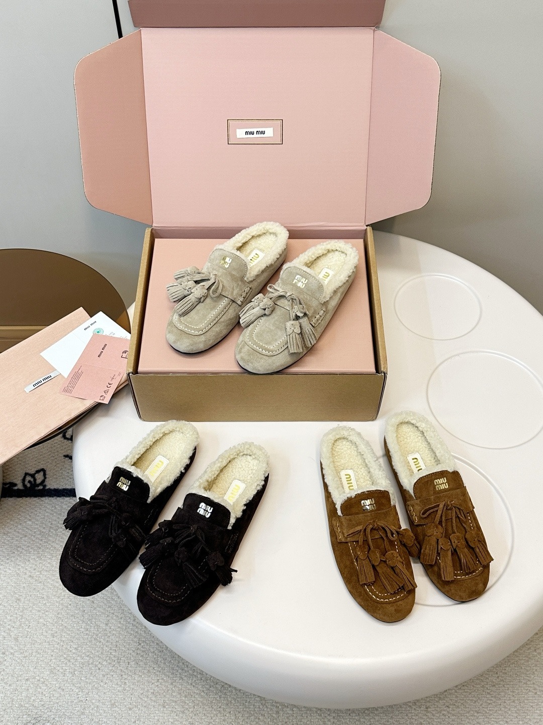 미*미* 25ss 신상 울 슬립온 세미슬리퍼