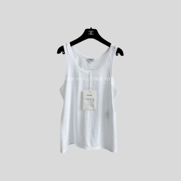 샤넬 슬리브리스 탑