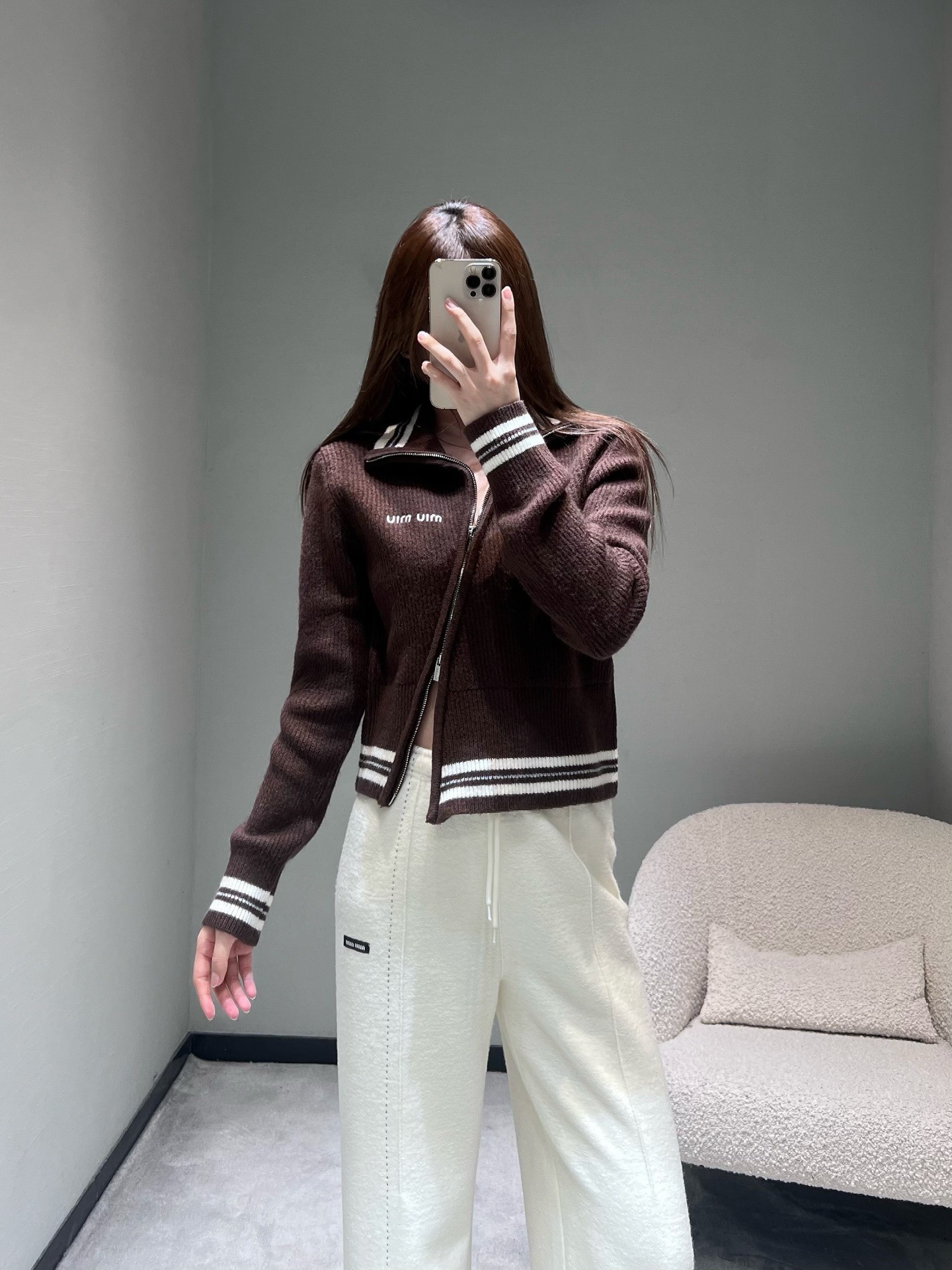 미*미* 26SS 봄 신상 사선 지퍼 가디건