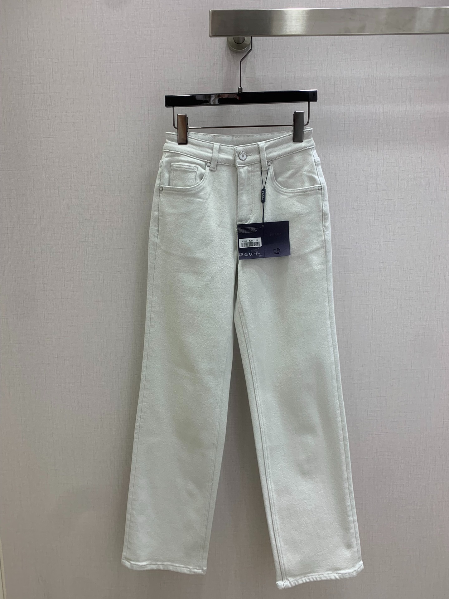 프*다 26 신상 화이트 기모 일자 데님 팬츠